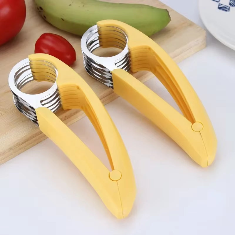 Creative Banana Slicer Sausage Slicer Vegetable and Fruit Sharp Slicer Stainless Steel Banana Cutter Kitchen Accessories