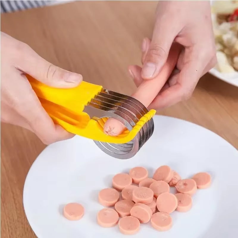 Creative Banana Slicer Sausage Slicer Vegetable and Fruit Sharp Slicer Stainless Steel Banana Cutter Kitchen Accessories