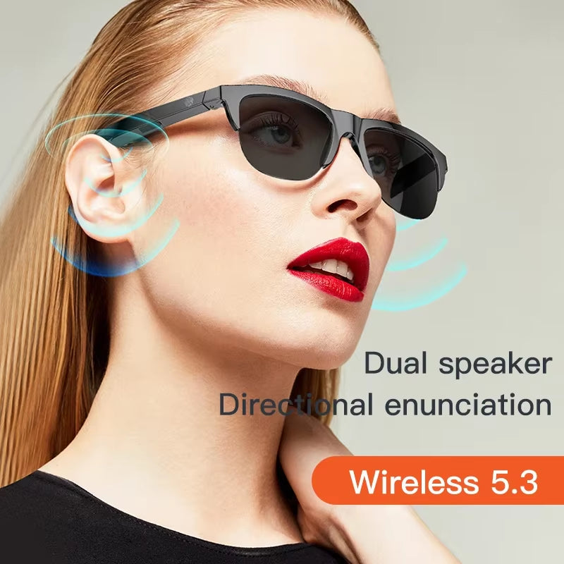 New Smart Bluetooth V5.3 Sunglasses Glasses Call Outdoor Sports Headphones HIFI Black Technology Anti-Touch UV for Men and Women