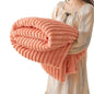 Flannel Blanket Thickened Faux Rabbit Plush Bubble Texture Solid Color Office Home Bed Sofa Travel Cozy Warm Winter Blanket